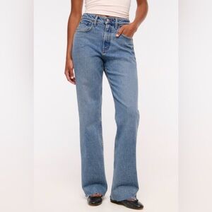 ABERCROMBIE The ‘90s Relaxed Fit High Rise Straight Leg Stretch Jeans Women’s 34